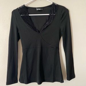 black low neck top